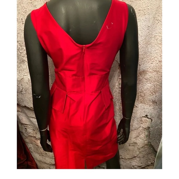 Evan Picone Red Sateen Dress - Picture 6 of 6